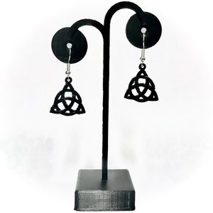 3D Printed Custom Made Triquetra Earrings